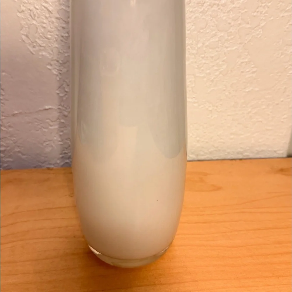 White glass tall vase made in poland  rare